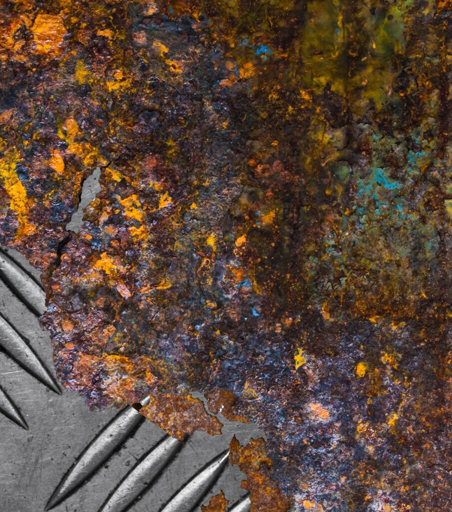 closeup of metal corrosion