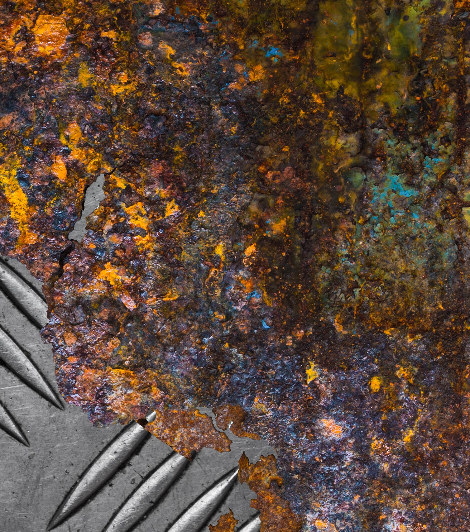 closeup of metal corrosion