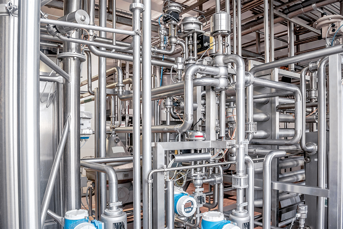 food processing piping for clean in place
